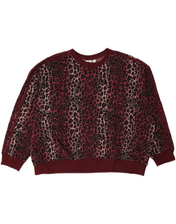 Adidas Γυναικεία φούτερ υπερμεγέθη Jumper UK 22 3XL Burgundy Animal Print