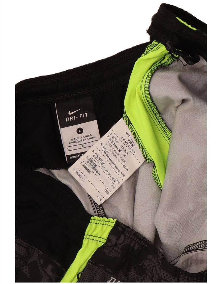 Ανδρικό αθλητικό σορτς Nike Dri Fit, μεγάλο μαύρο πολυεστέρα