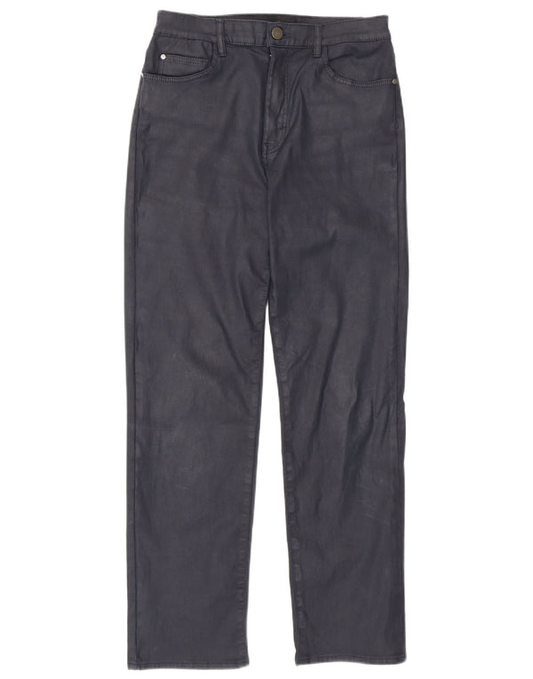 Massimo Dutti Γυναικείο ίσιο κερωμένο casual παντελόνι EU 36 XS W26 L27 Navy B