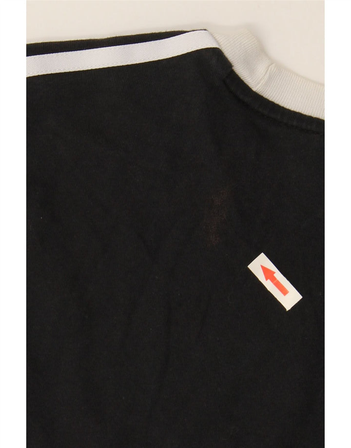 Γυναικείο T-Shirt ADIDAS Top UK 12 μεσαίο μαύρο βαμβακερό