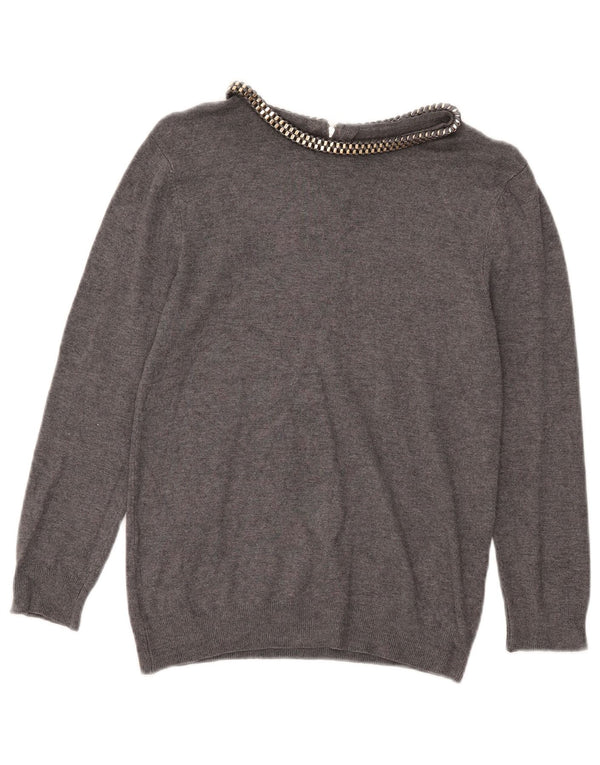 Zara Γυναικείο πουλόβερ με λαιμόκοψη UK 10 Small Grey