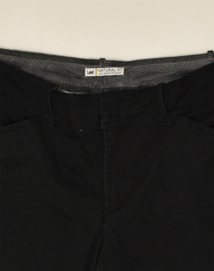LEE Womens Natural Fit Straight Casual Trousers W36 L30  Black Cotton | Vintage Lee | Thrift | Second-Hand Lee | Used Clothing | Messina Hembry 