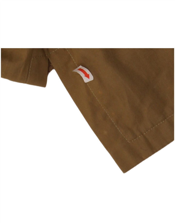 VINTAGE Γυναικείο σακάκι σακάκι με κουκούλα 4 κουμπιών, μέγεθος 6 2XS καφέ βαμβακερό