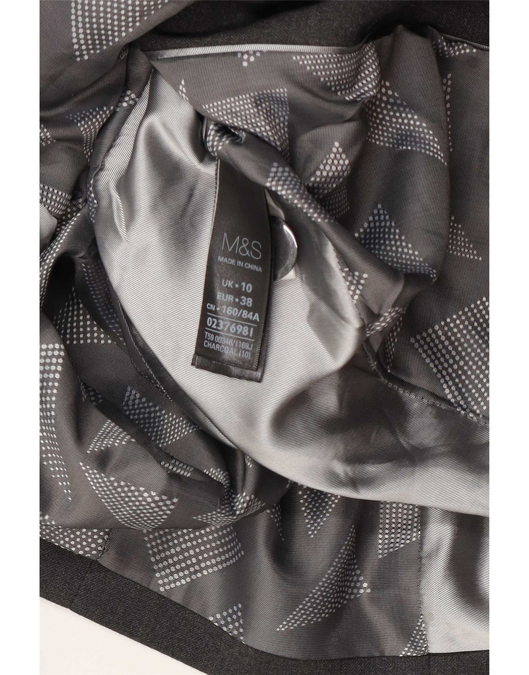 Marks & Spencer Γυναικείο μπλέιζερ 1 κουμπιού μπουφάν UK 10 Small Grey Polyester