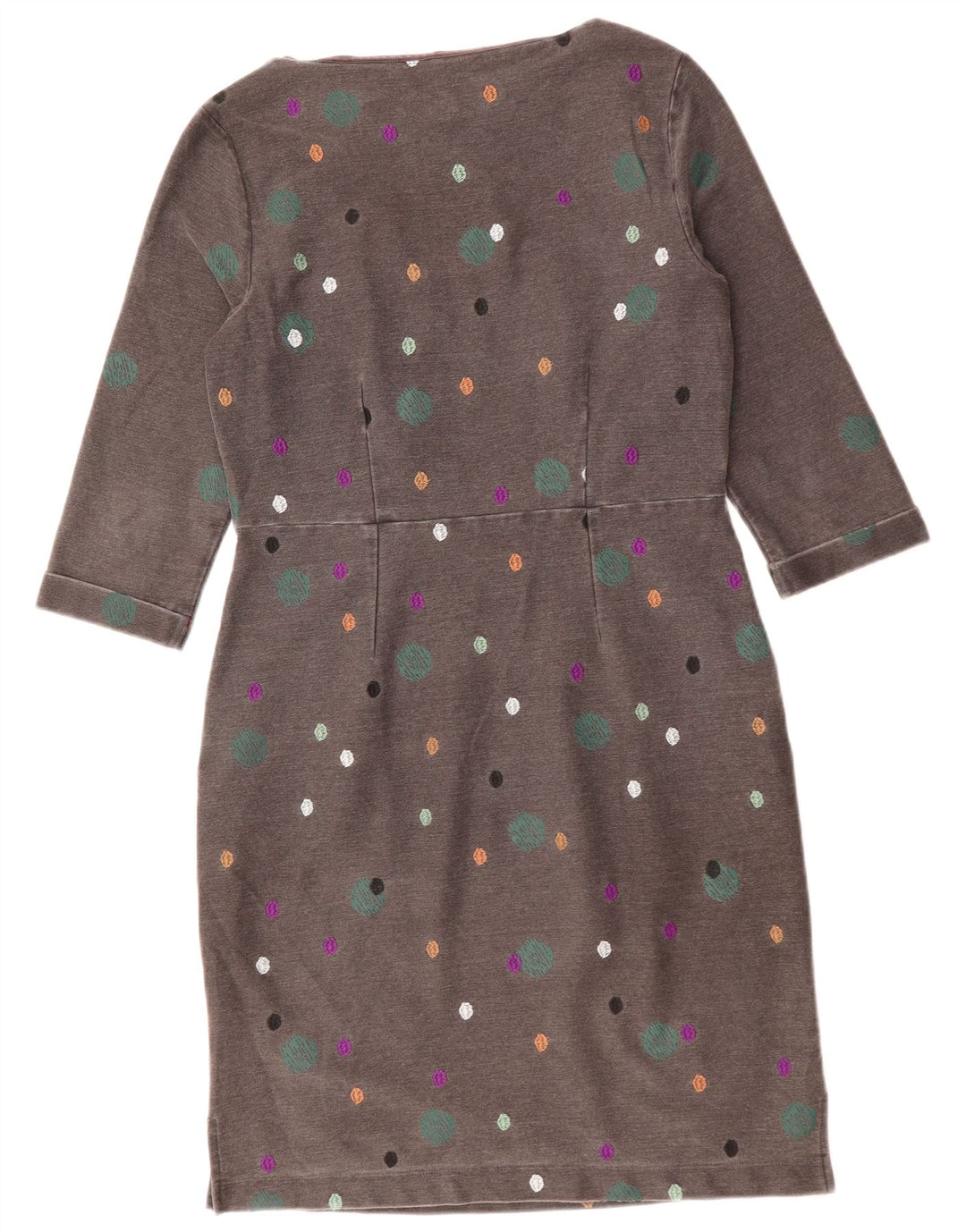 WHITE STUFF Γυναικείο φόρεμα με μανίκια 3/4 UK 12 μεσαίου γκρι με στίγματα