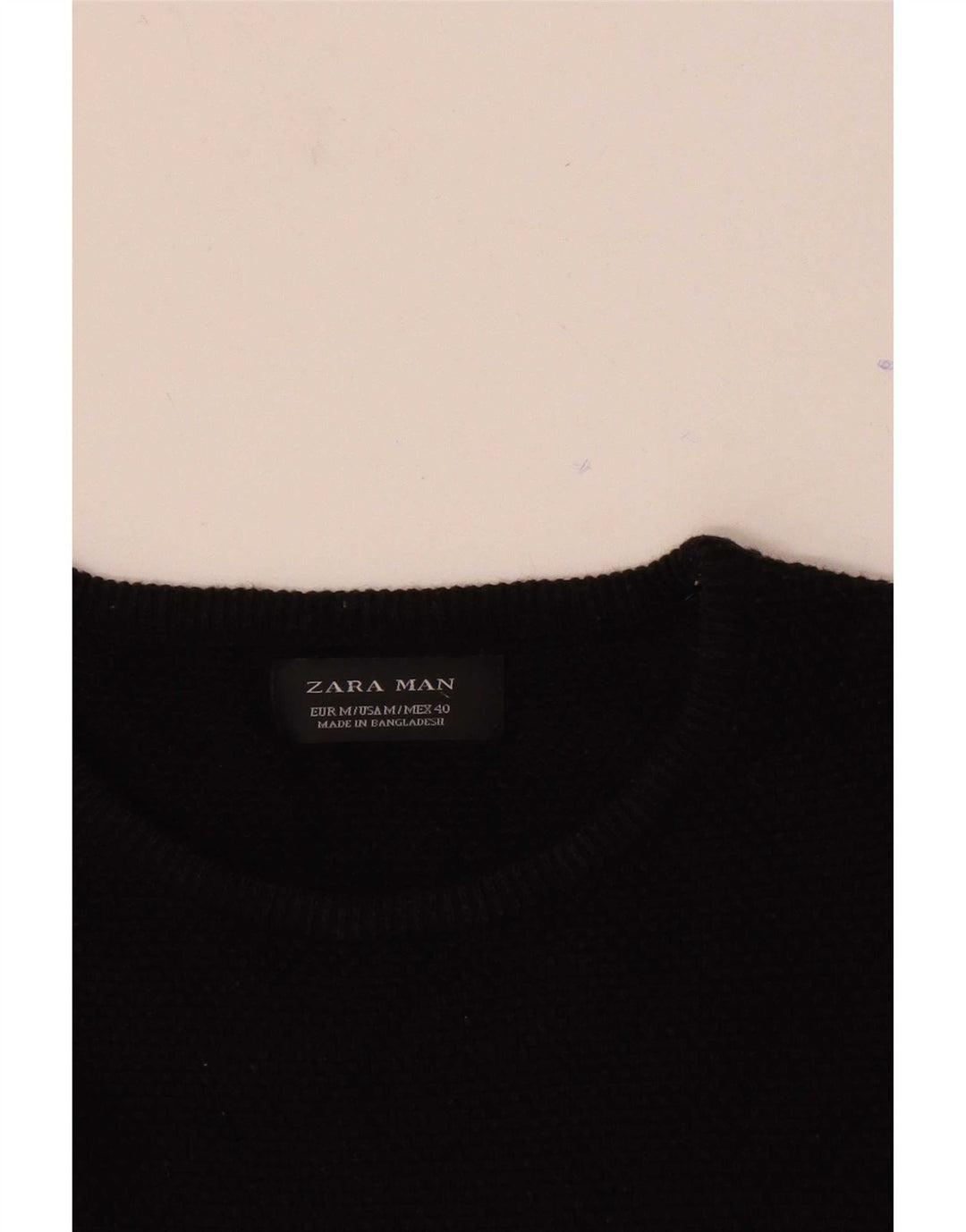 Ανδρικό πουλόβερ Zara Crew Neck Jumper Μεσαίο Μαύρο