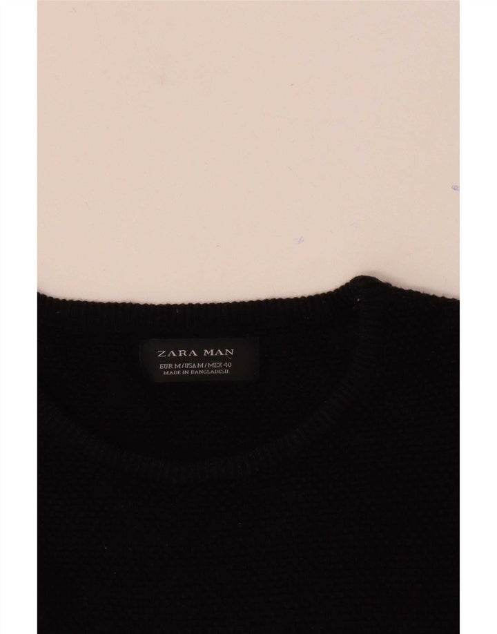 Ανδρικό πουλόβερ Zara Crew Neck Jumper Μεσαίο Μαύρο