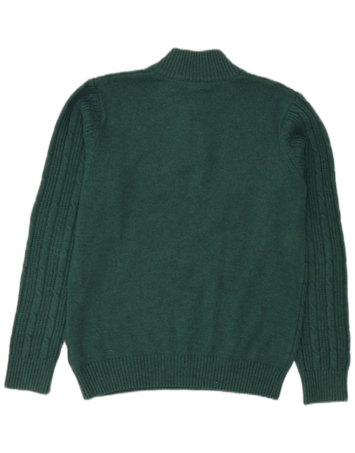 Crew Clothing Ανδρικό πουλόβερ με λαιμό με κουμπιά, μεσαίο πράσινο νάιλον