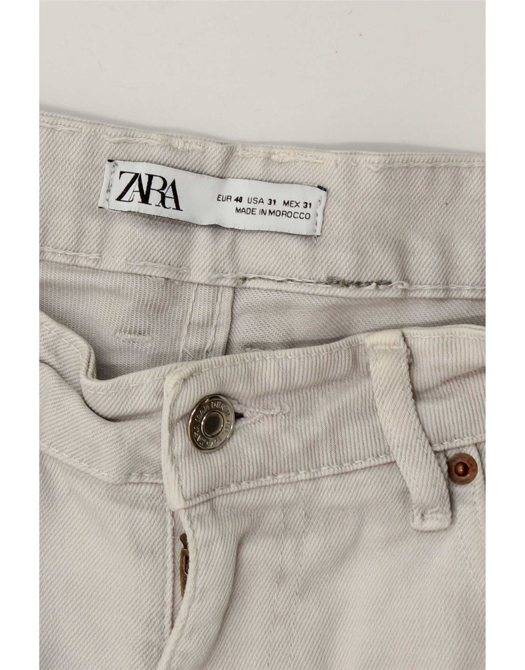 Zara Ανδρικό τζιν σορτς EU 40 Medium W30 Μπεζ βαμβακερό