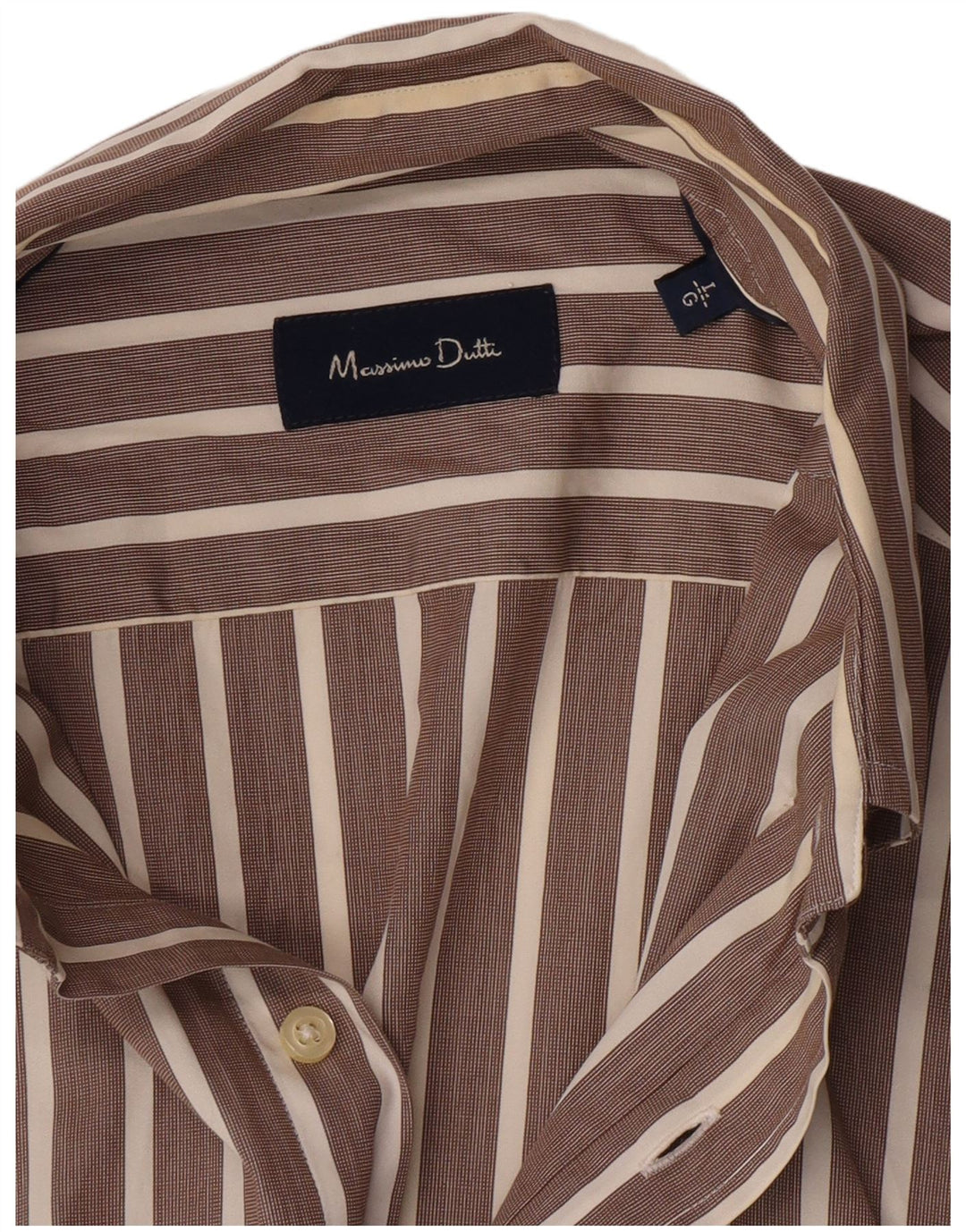 Ανδρικό πουκάμισο Massimo Dutti με μεγάλο καφέ Pinstripe