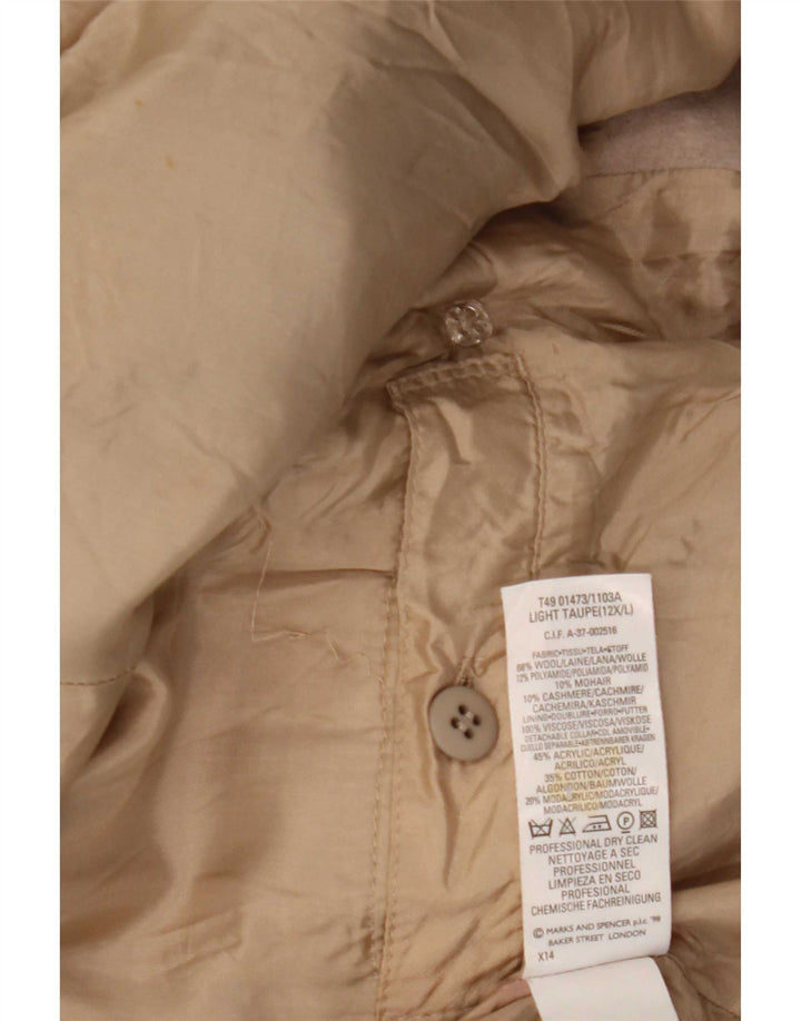 Marks & Spencer Γυναικείο παλτό με διπλό στήθος UK 12 μεσαίο μπεζ μαλλί