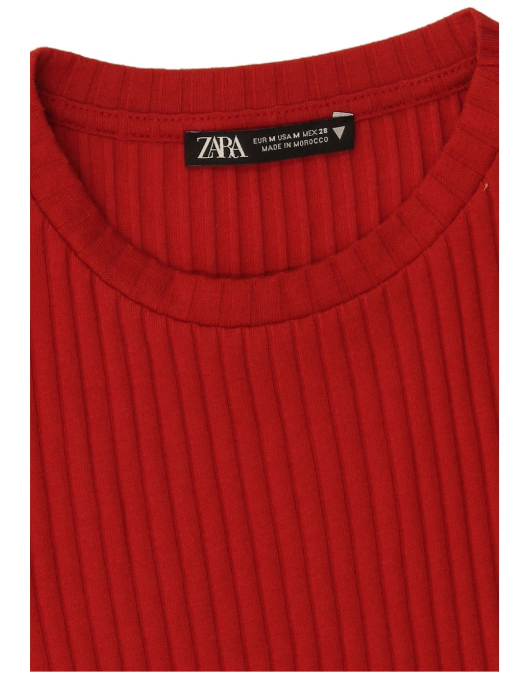 Zara Γυναικείο πλεκτό Bodycon Φόρεμα UK 12 Medium Red