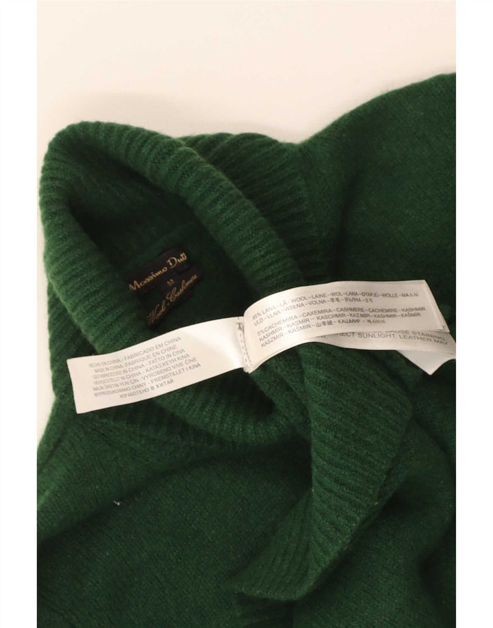 Massimo Dutti Γυναικείο Crop Roll Neck Jumper πουλόβερ UK 12 μεσαίο πράσινο μαλλί