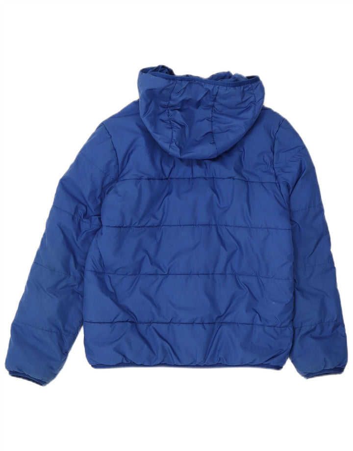 Μπουφάν Adidas Boys με κουκούλα με επένδυση 10-11 ετών Μπλε πολυεστέρας