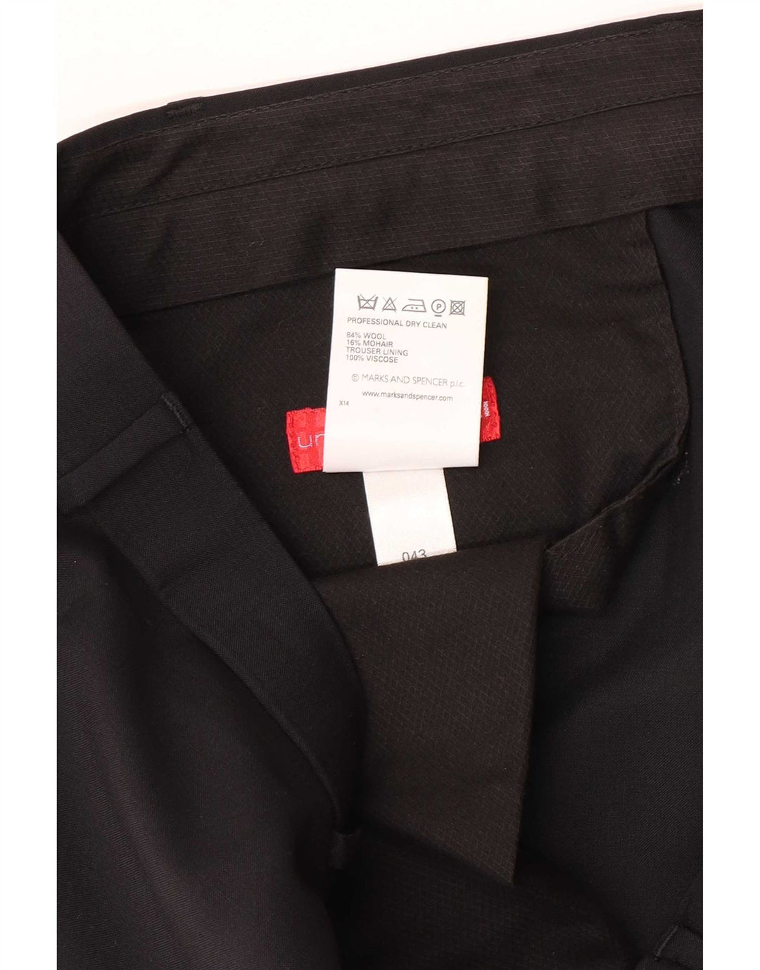 Ανδρικό ίσιο παντελόνι Marks & Spencer W40 L31 Μαύρο μάλλινο