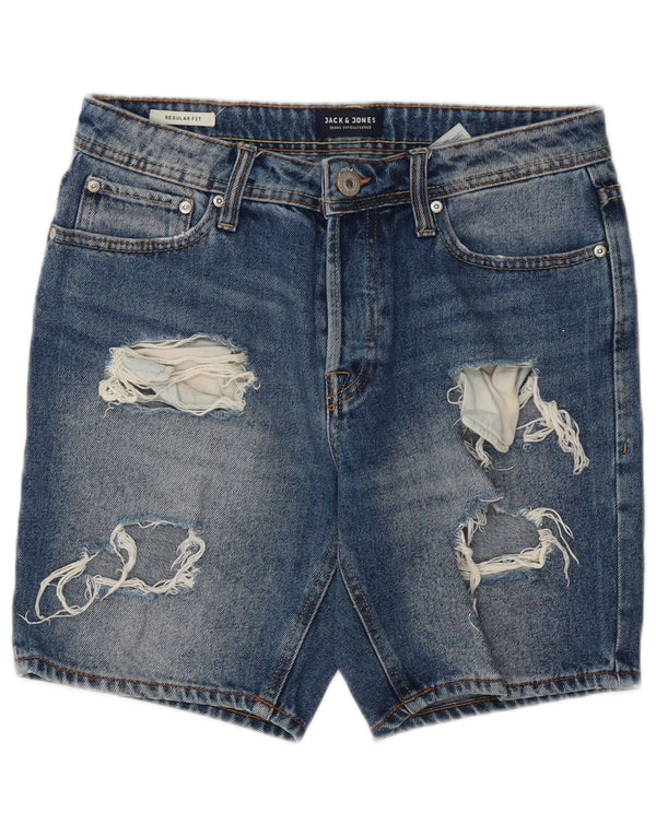 Jack & Jones Ανδρικό τζιν σορτς με κανονική εφαρμογή στενόχωρο μικρό W28 μπλε βαμβακερό