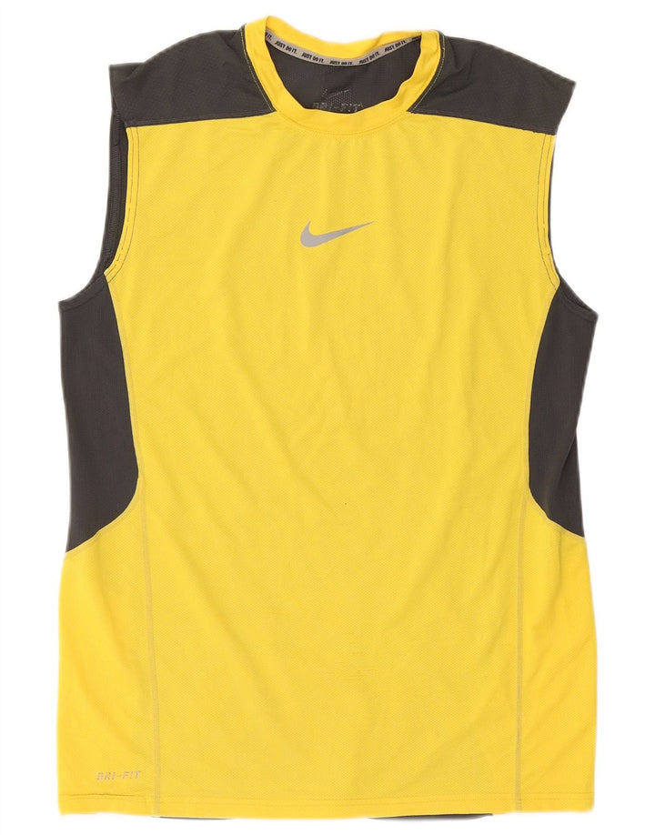 Ανδρικό φανελάκι Nike Dri Fit Small Yellow Colorblock Polyester