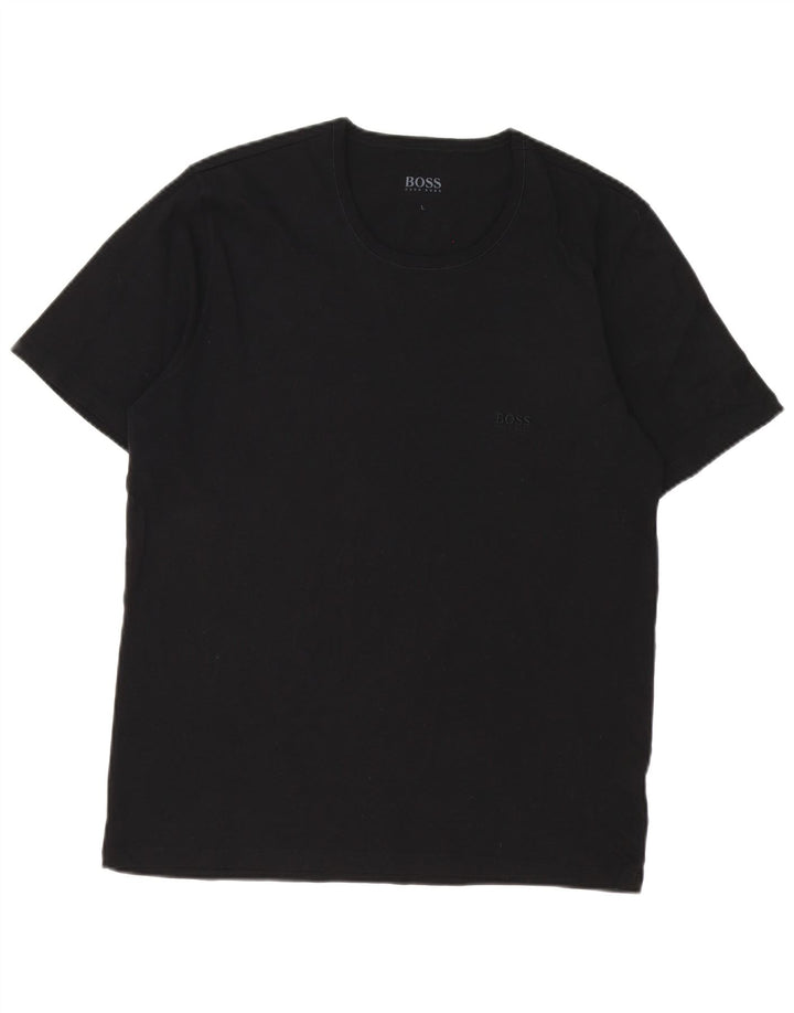 Ανδρικό T-Shirt Hugo Boss Top μεγάλο μαύρο βαμβακερό