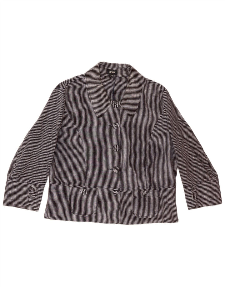 Hobbs Γυναικείο σακάκι με 5 κουμπιά σακάκι Ηνωμένου Βασιλείου 12 μεσαίου μπλε ριγέ