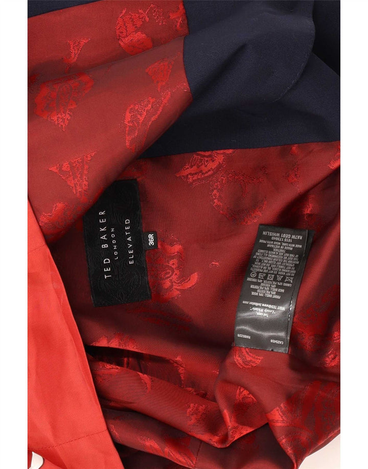 Ted Baker Ανδρικό γιλέκο με 4 κουμπιά UK 36 Small navy blue μαλλί
