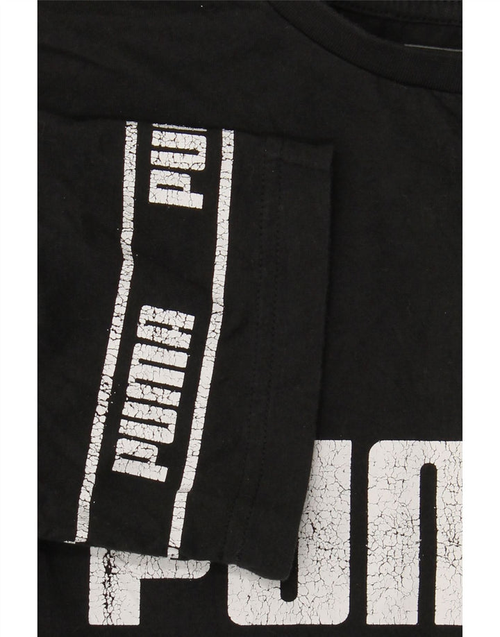 Γραφικό μπλουζάκι PUMA Boys Top 13-14 ετών μεγάλο μαύρο βαμβακερό