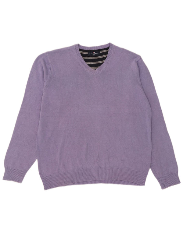 Ανδρικό πουλόβερ Marks & Spencer Blue Harbor με V-Neck Jumper Medium Purple