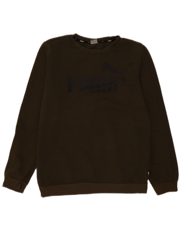 Puma Boys Graphic Φούτερ Jumper 15-16 ετών Χακί βαμβακερό