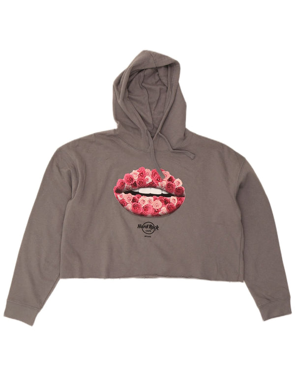 HARD ROCK CAFE Γυναικεία Milan Oversized Hoodie Jumper UK 16 Large Grey