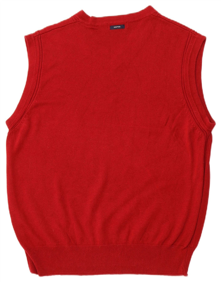 NAUTICA Γυναικείο γιλέκο Tank Top UK 16 μεγάλο κόκκινο βαμβακερό