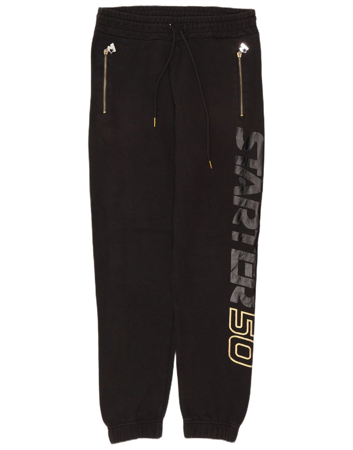 STARTER Ανδρικό γραφικό αθλητικό παντελόνι Joggers Μεσαίο μαύρο βαμβακερό
