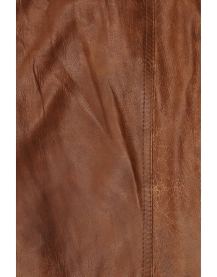 Vintage Ανδρικό Στρατιωτικό Δερμάτινο Μπουφάν UK 36 Small Brown