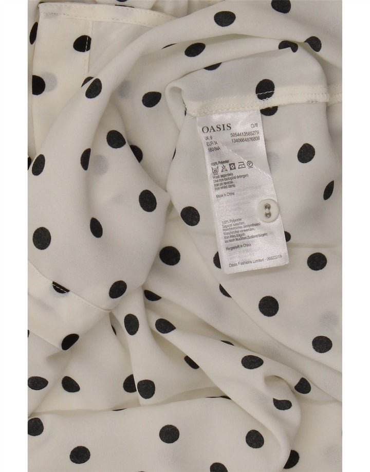 Oasis γυναικείο αμάνικο πουκάμισο μπλούζα UK 8 Small White Pot Polyester