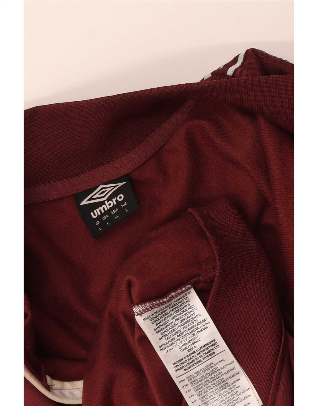 Γυναικεία φόρμα γραφικών Umbro Top Jacket UK 16 Large Burgundy Polyester