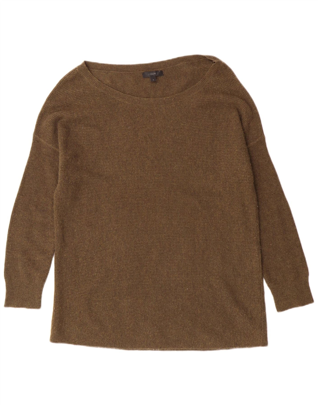 J. Crew Γυναικείο πουλόβερ με λαιμό σκάφος UK 10 Small Khaki Wool