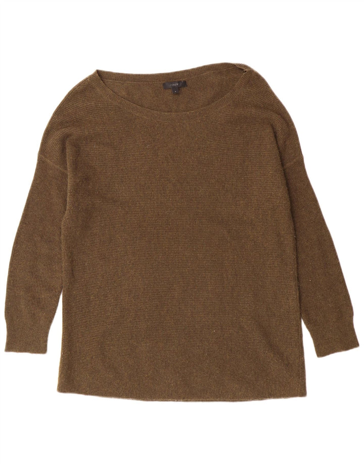 J. Crew Γυναικείο πουλόβερ με λαιμό σκάφος UK 10 Small Khaki Wool