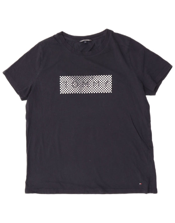 Tommy Hilfiger Womens Graphic T-Shirt Top UK 18 XL Navy Blue Cotton