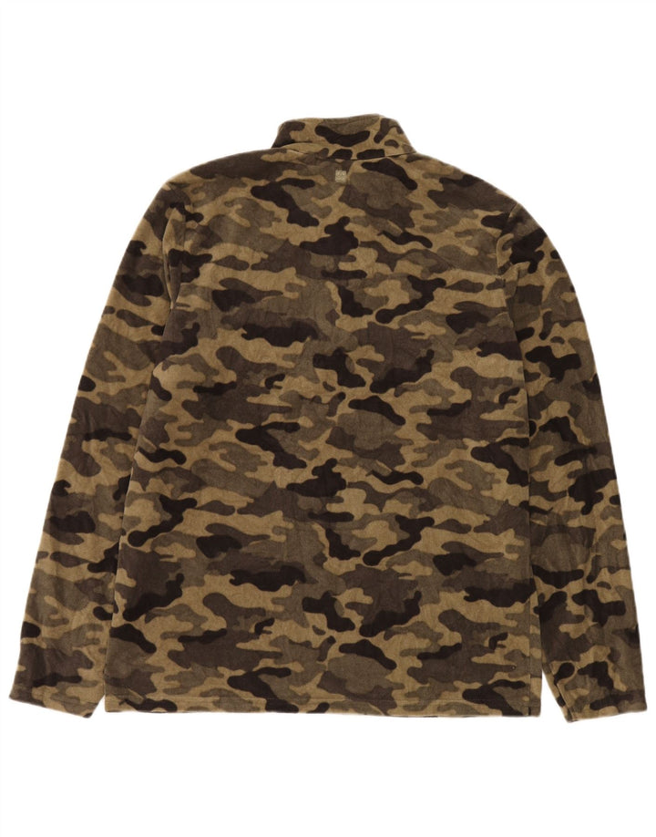 Ανδρική αποθήκη Mountain Warehouse με φερμουάρ Fleece Jumper Medium Beige Καμουφλάζ
