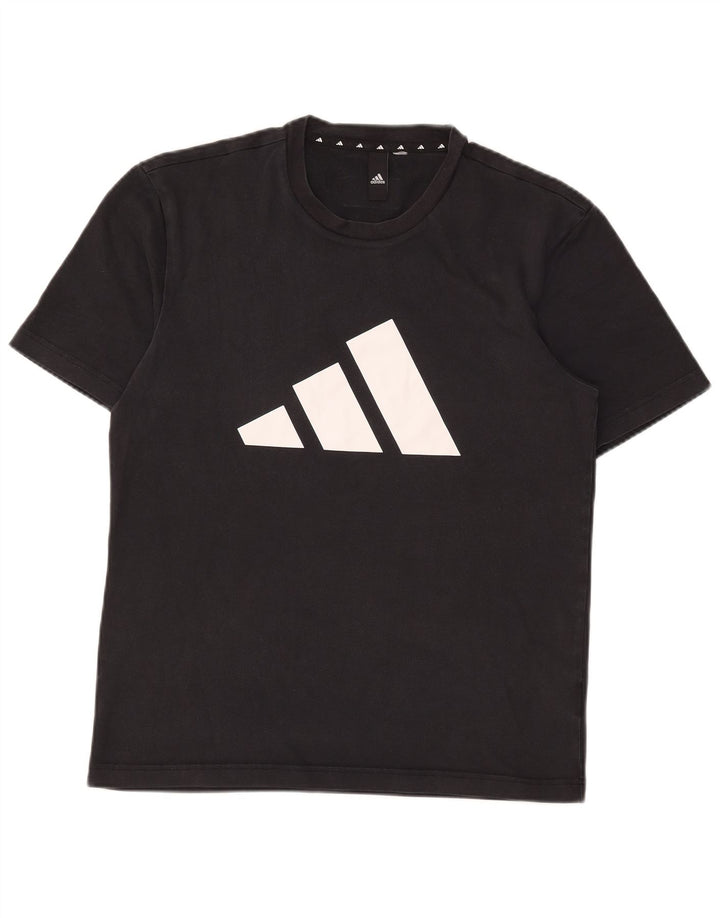 Ανδρικό γραφικό T-Shirt Adidas Top Μεσαίο μαύρο βαμβακερό