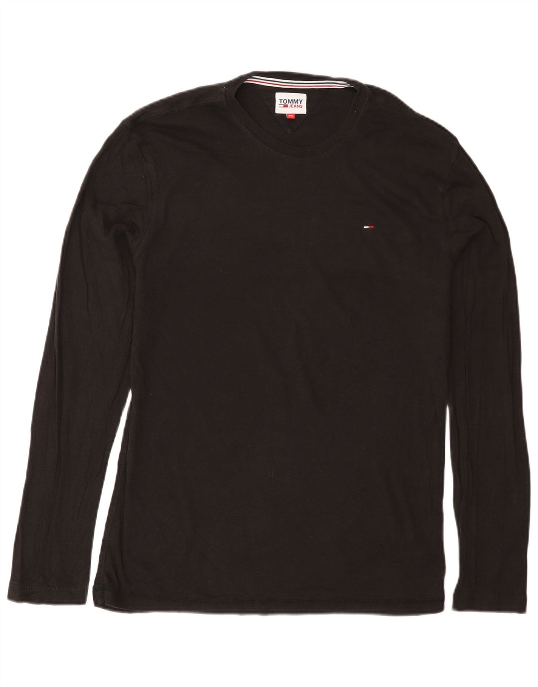 TOMMY HILFIGER Ανδρικό μπλουζάκι μακρυμάνικο 2XL μαύρο βαμβακερό