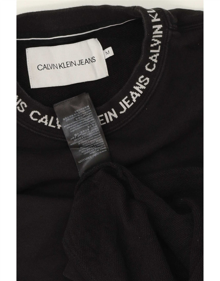Ανδρικό γραφικό φούτερ Calvin Klein Jeans, μεσαίο μαύρο βαμβακερό