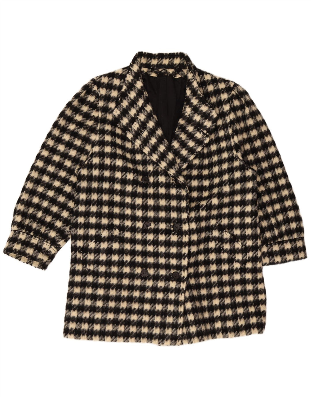 Canda Γυναικείο παλτό με διπλό στήθος EU 44 XL Beige Check New Wool