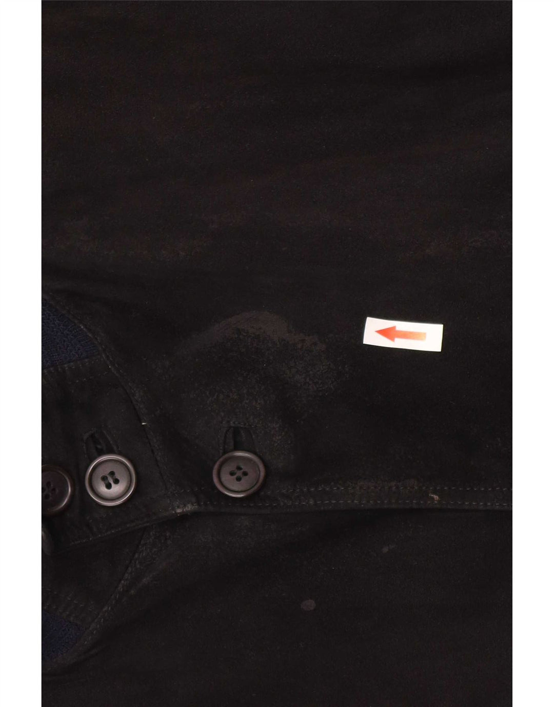 Vintage Ανδρικό Suede Bomber Jacket UK 38 Medium Black Colourblock Δέρμα
