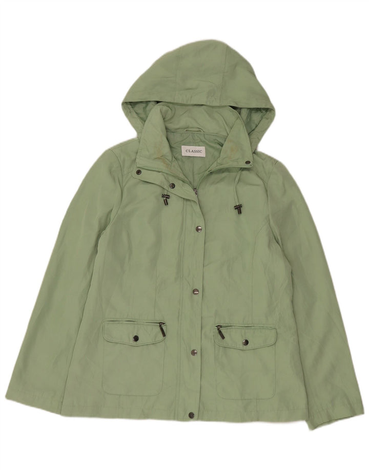 Marks & Spencer Womens Hooded Utility Jacket UK 14 Large Green Polyester