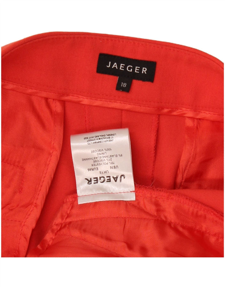 Γυναικείο ίσιο παντελόνι Chino Jaeger UK 18 XL W40 L27 κόκκινο πολυεστέρα