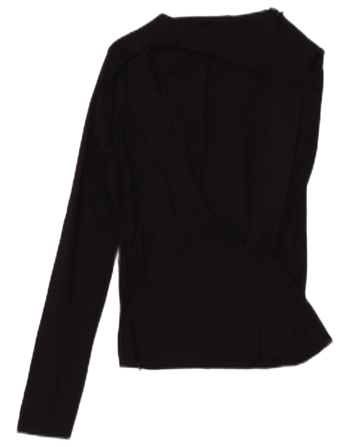 Γυναικεία Zara Crop One Shoulder Top UK 8 Small Black Lenn