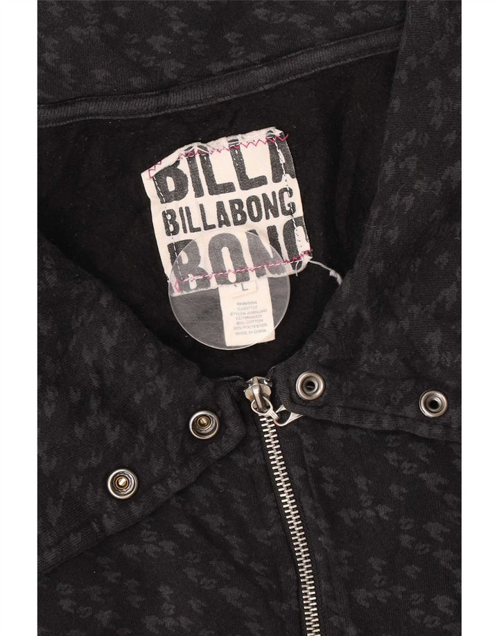 Billabong Γυναικεία αθλητική φόρμα Top Jacket UK 14 Large Grey Houndstooth Cotton