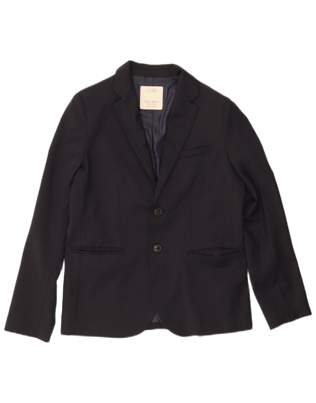 Zara Boys 2 Button Blazer Jacket 13-14 Years Navy Blue Polyester