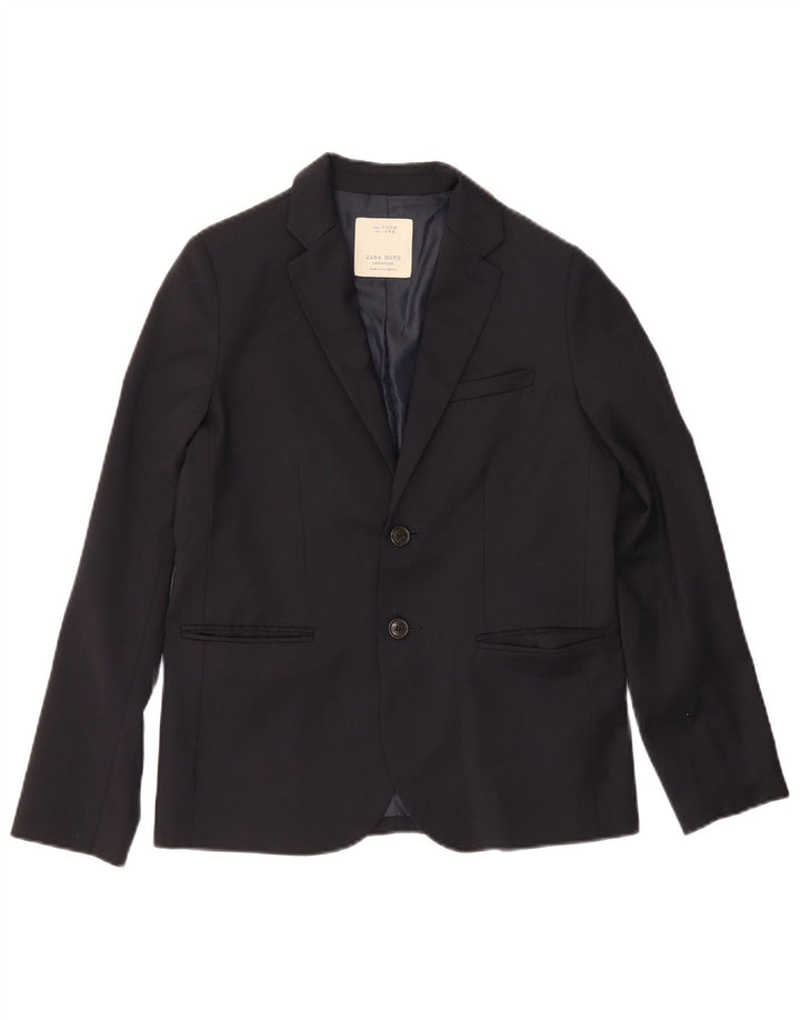 Zara Boys 2 Button Blazer Jacket 13-14 Years Navy Blue Polyester