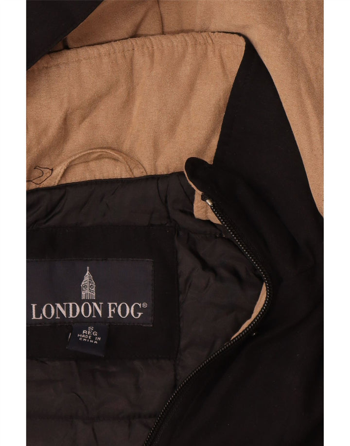 London Fog Γυναικεία κουκούλα Windbreaker Παλτό UK 10 Small Black Polyester