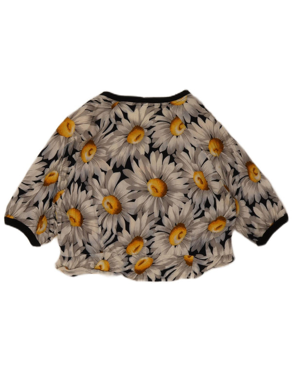 Vintage γυναικείο Crop Top UK 12 Medium Navy Blue Floral